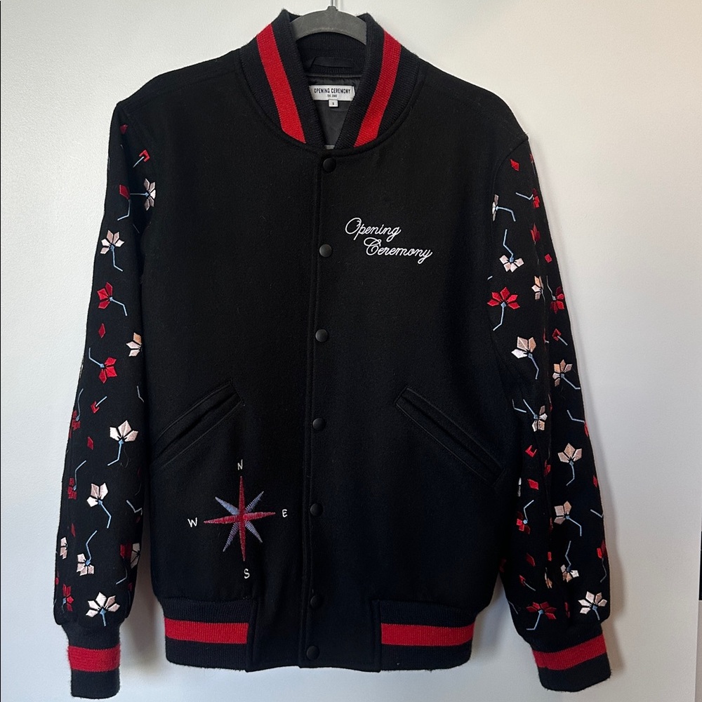 Opening Ceremony Never Eat Shredded Wheat Embroidered Varsity Jacket - Picture 3 of 4